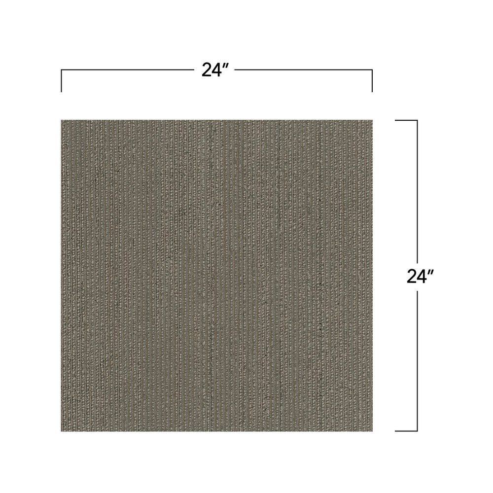 Elite 24" x 24" Gray Nylon Carpet Tile with Low Pile