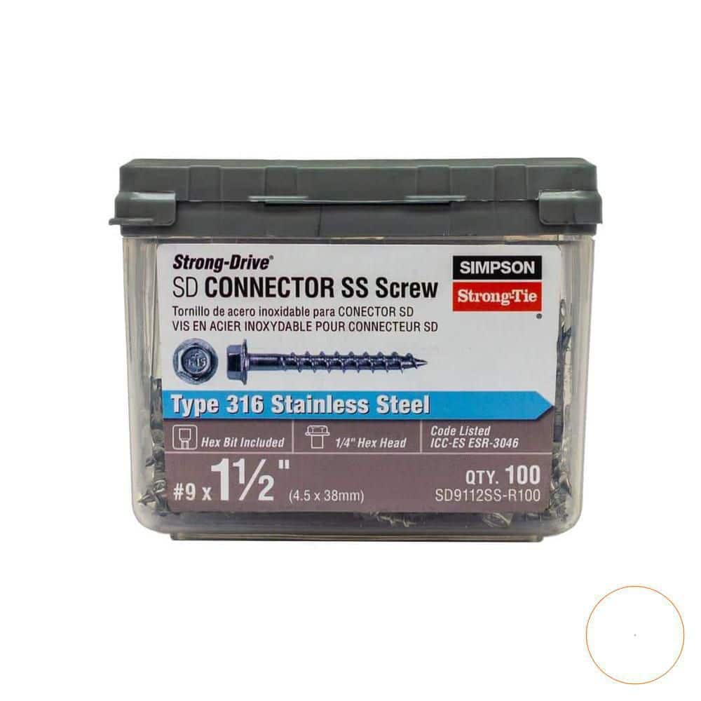 Simpson Strong-Tie #9 x 1-1/2 in. Type 316 Stainless Steel, Hex