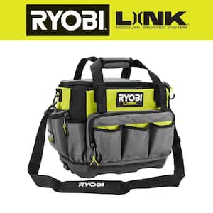 LINK 17 in. Tool Bag with Tool Organizer Including Tape Measure Clip and Synching Level Straps