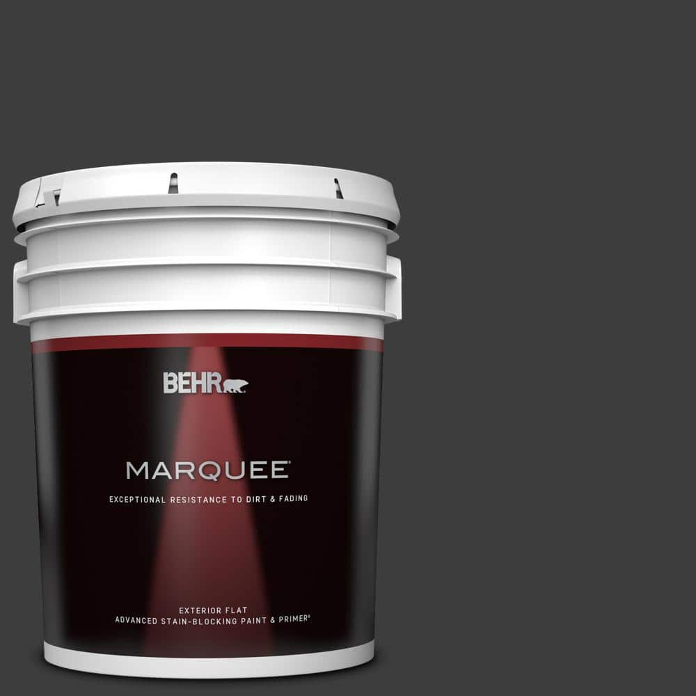 BEHR MARQUEE 5 gal. Black Flat Exterior Paint Primer 445305