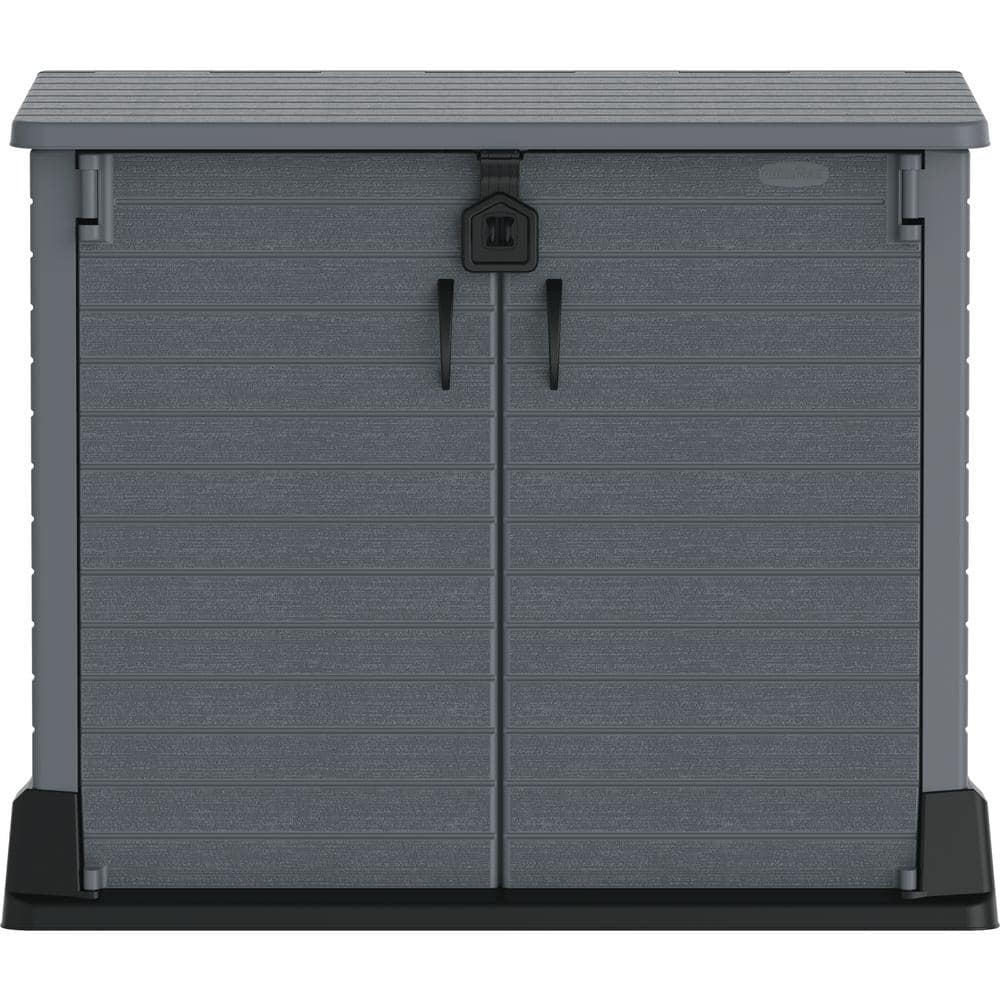 Duramax Gray Resin Outdoor Deck Storage Shed with Latching Doors