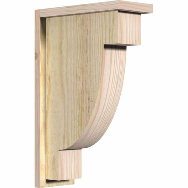 Ekena Millwork 6 in. x 14 in. x 22 in. Douglas Fir Alpine Rough Sawn Corbel with Backplate