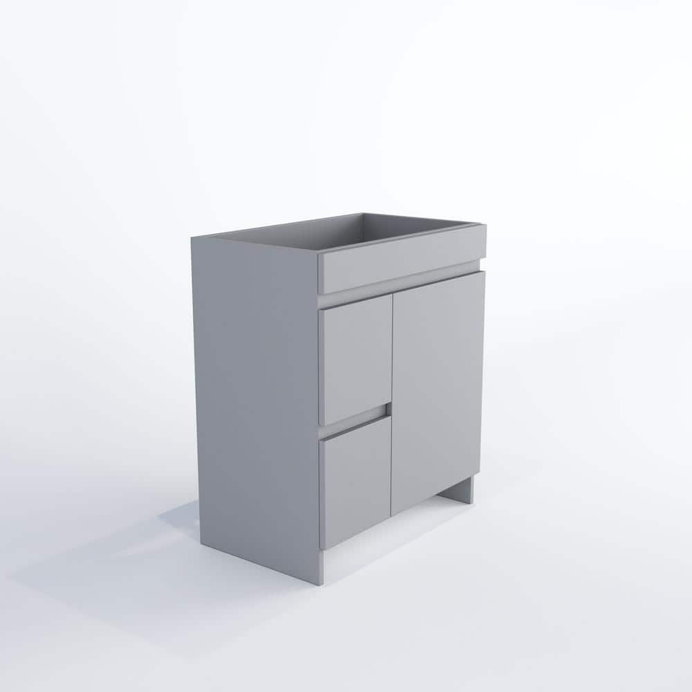 Gray 30" Freestanding Single Bathroom Vanity Base with Soft Close Drawers