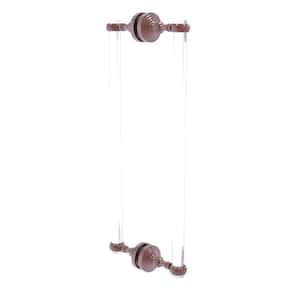 Pacific Grove 18 in. Back to Back Shower Door Pull with Twisted Accents in Antique Copper