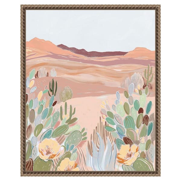 Amanti Art Warm Sunbaked Desert II by Laura Marr 16 in. W x 20 in. H. Canvas Wall Art Print Framed in Bronze