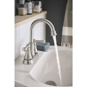 Brecklyn 4 in. Centerset 2-Handle Bathroom Faucet in Spot Resist Brushed Nickel
