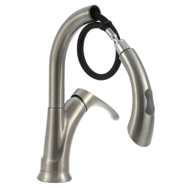Ginger Single-Handle Pull-Down Sprayer Kitchen Faucet in Brushed Nickel Ginger Single-Handle Pull-Down Sprayer Kitchen Faucet in Brushed Nickel