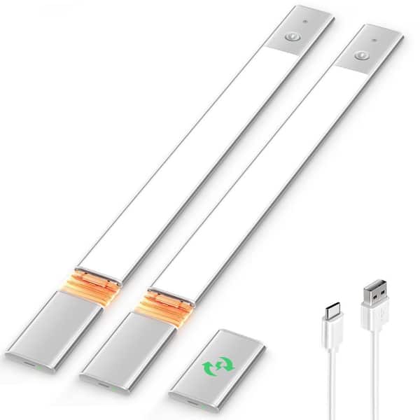 White LED Under Cabinet Lighting Lamp, 2-Pack Motion Sensor Closet Lights, 76 Dimmable Under Counter Lights