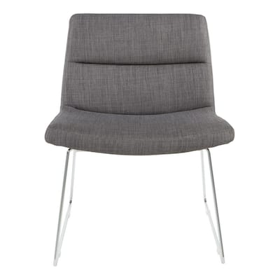 Charcoal Fabric with Chrome Sled Base Thompson Chair