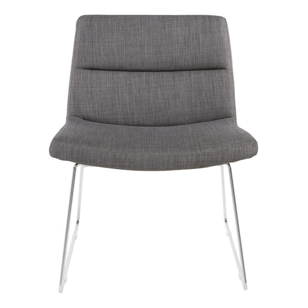 Office Star Products Charcoal Fabric with Chrome Sled Base Thompson Chair