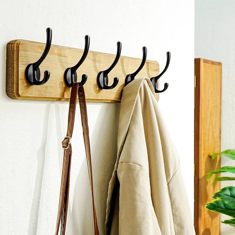 Wrought Iron Hooks Coat Rack Set Of 2 Multicolor Solid Reclaimed Wood ...