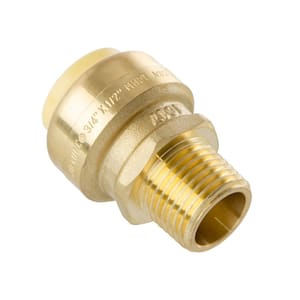 3/4 in. Push-Fit x 1/2 in. Male Pipe Thread Brass Coupling
