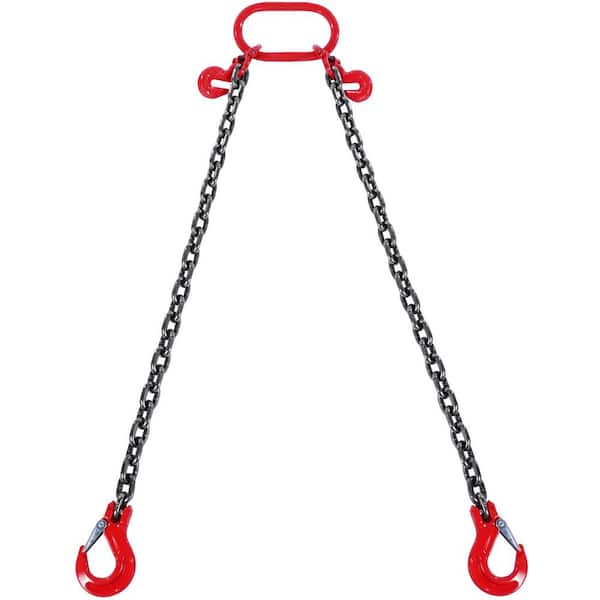 VEVOR Chain Sling, 5/16 in. x 6 ft. Lifting Chains with Hooks, G80 Engine Chain Hoist Lifts, 6600 lbs. Lifting Sling Chains