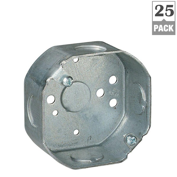 Steel City 1-Gang 3-1/2 in. New Work Metal Octagon Electrical Box (Case of 25)