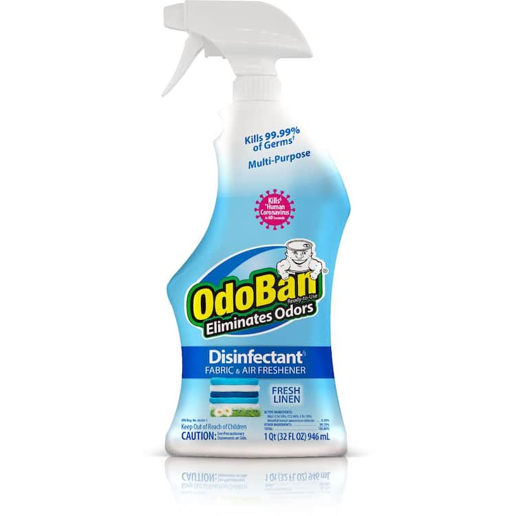 OdoBan 32 oz. Fresh Linen Multi-Purpose Disinfectant Spray, Odor Eliminator, Sanitizer, Fabric Freshener, Mold Control