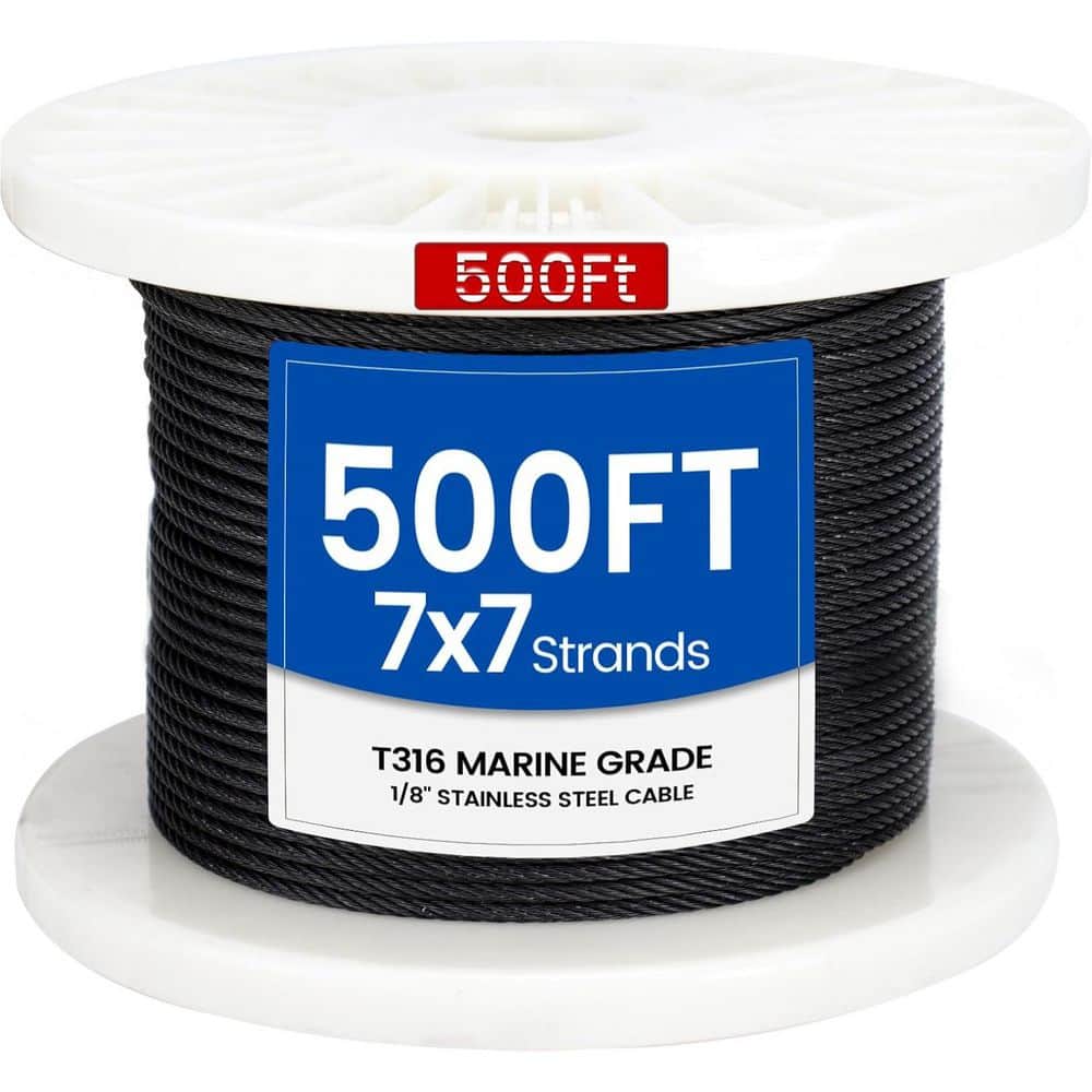 33 in. W x 1 in. H Black Stainless Steel Cable Railing Kit with 1800 lb. Breaking Strength price history on PriceWatchPro