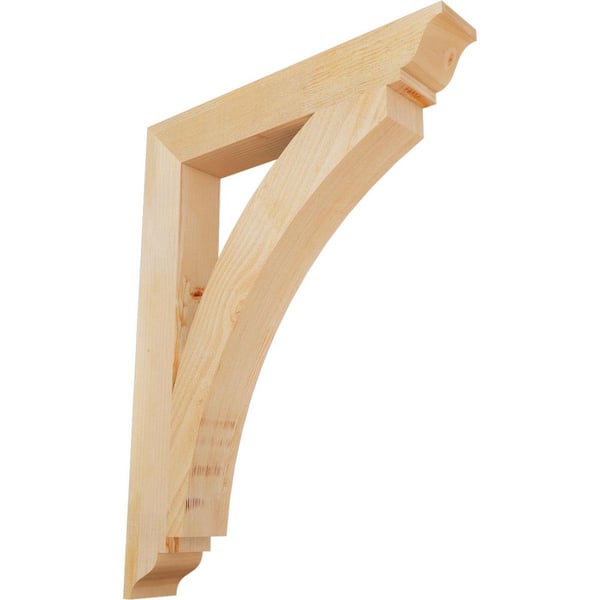 Ekena Millwork 4 in. x 34 in. x 26 in. Douglas Fir Thorton Traditional Rough Sawn Bracket