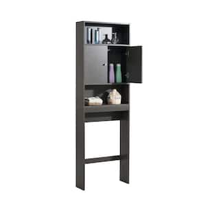 25 in. W x 7.9 in. D x 77 in. H Gray Linen Cabinet for Bathroom, Tollilet storage cabinet