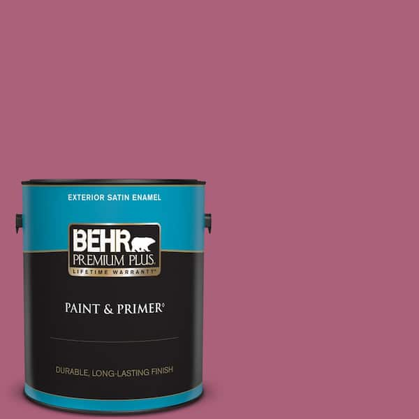 BEHR PREMIUM PLUS 1 gal. #T13-1 Daah-Ling Satin Enamel Exterior Paint & Primer