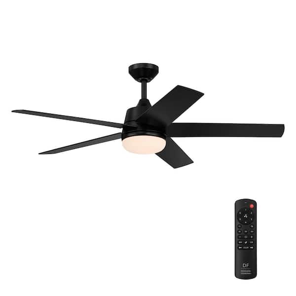 Designers Fountain Astrea 52 in. Smart Indoor/Covered Outdoor Matte Black Modern Adjustable White and RGB Ceiling Fan Light with Remote