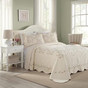 Felisa Multi-Colored King Embroidered Cotton Bedspread