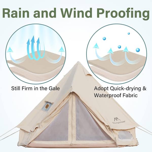 Zeus & Ruta 10 ft. x 8 ft. Yellow Outdoor Mongolian Tent, 4