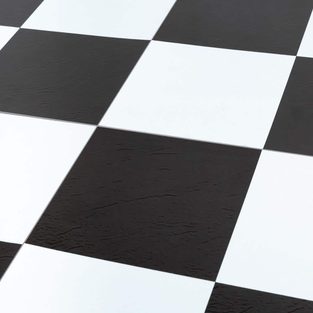 Sterling Black and White Self-Adhesive Vinyl Floor Tiles