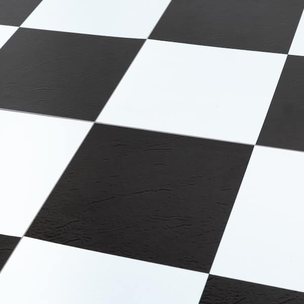 Achim Sterling Black And White, White Linoleum Flooring Home Depot