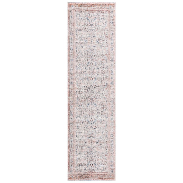 Vintage Persian 2 ft. x 8 ft. Beige/Rust Ornate Border Runner Rug