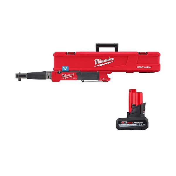 Milwaukee M12 FUEL ONE-KEY 12V Lithium-Ion Brushless Cordless 1/2 in. Digital Torque Wrench W/(1) 5.0Ah High Output Battery Pack
