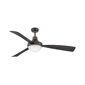 Oliver 62.0 in. Indoor/Outdoor Integrated LED Matte Black Ceiling Fan with Remote Control