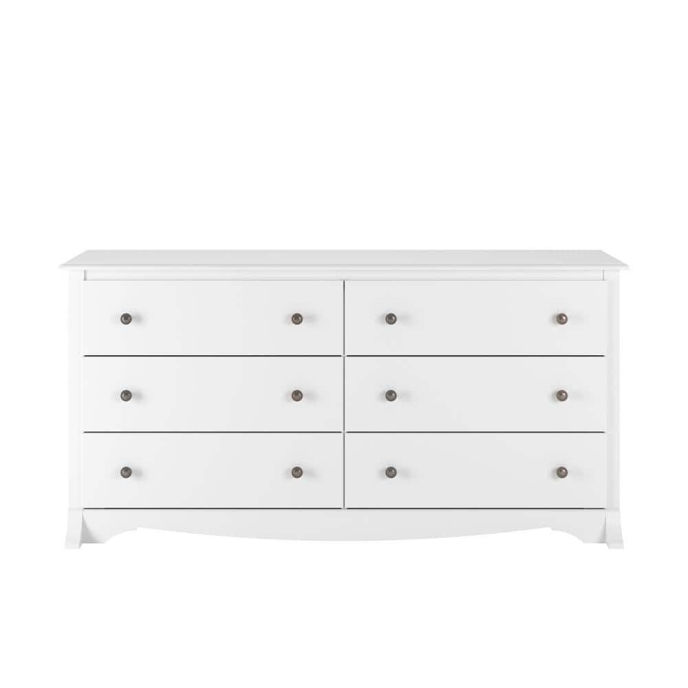 White Monterey 6-Drawer Wooden Dresser