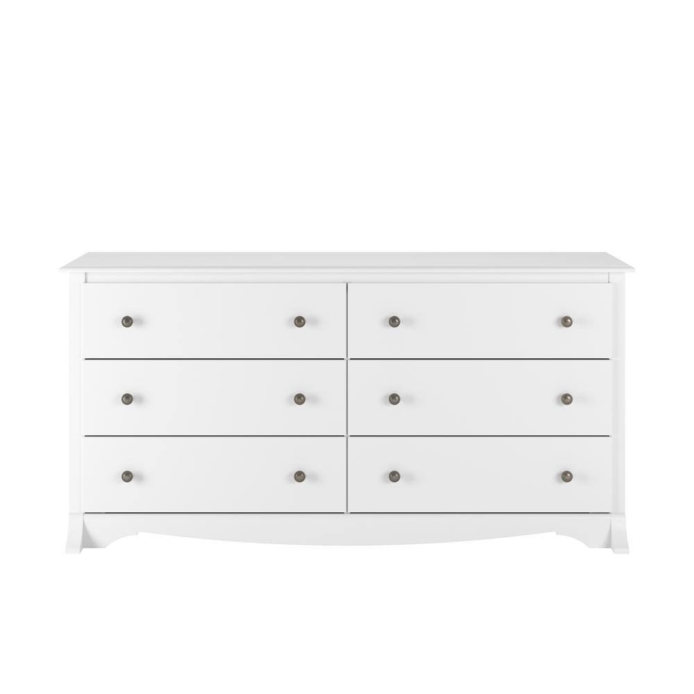 White Monterey 6-Drawer Wooden Dresser