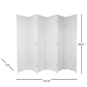 7 ft. White 6-Panel Room Divider