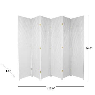 7 ft. White 6-Panel Room Divider