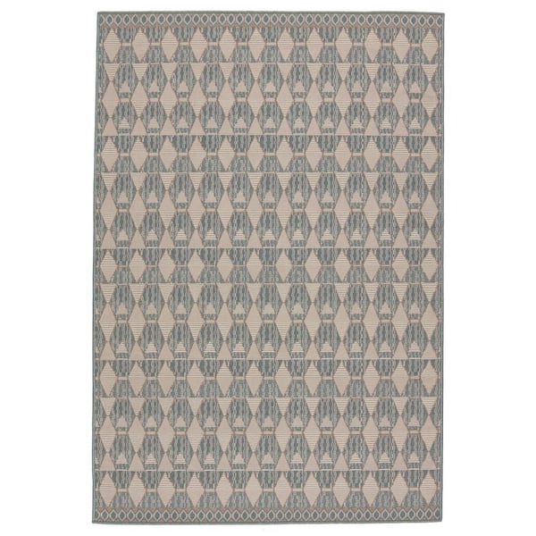 Jaipur Living Mahaba Maji Sea Green/Beige 8 ft. x 10 ft. Geometric Rectangle Area Rug