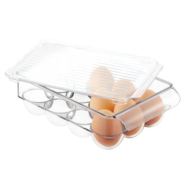 EOSVAROG Refrigerator Organizer Bins and Egg Container, 12” Fridge