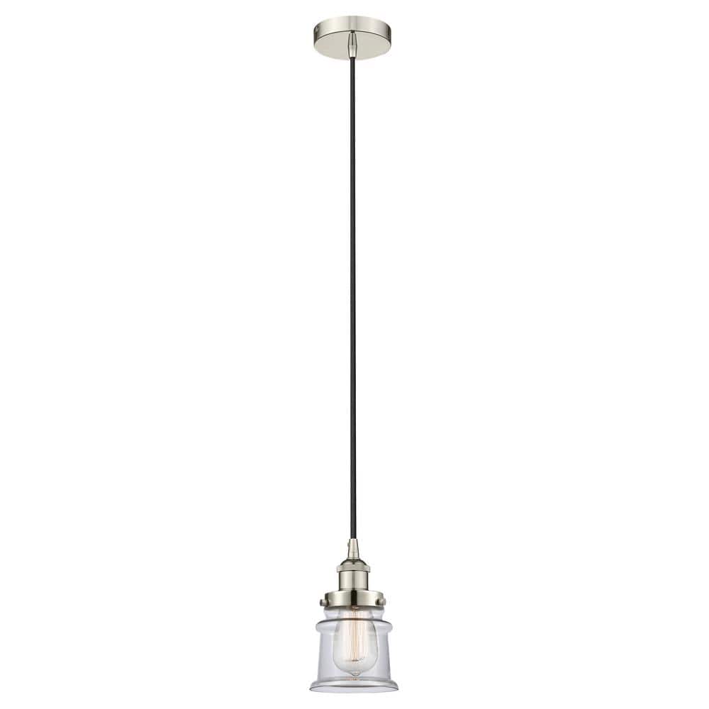 Canton 60-Watt 1-Light Polished Nickel Standard Mini Pendant Light with Clear Glass Shade, No Bulbs Included price history on PriceWatchPro