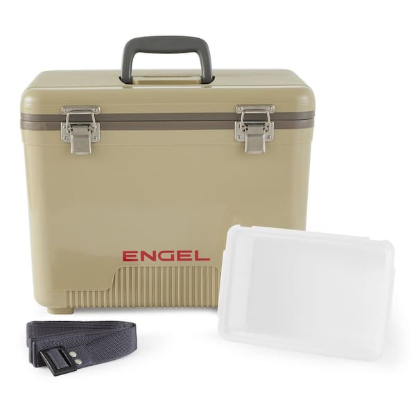 Engel 19 qt. Fishing Live Bait Dry Box Ice Cooler with Shoulder Strap, Tan  UC19T - The Home Depot