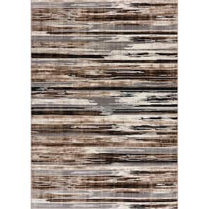 Montage Beige 2 ft. 3 in. x 10 ft. Modern Abstract Runner Rug Area Rug