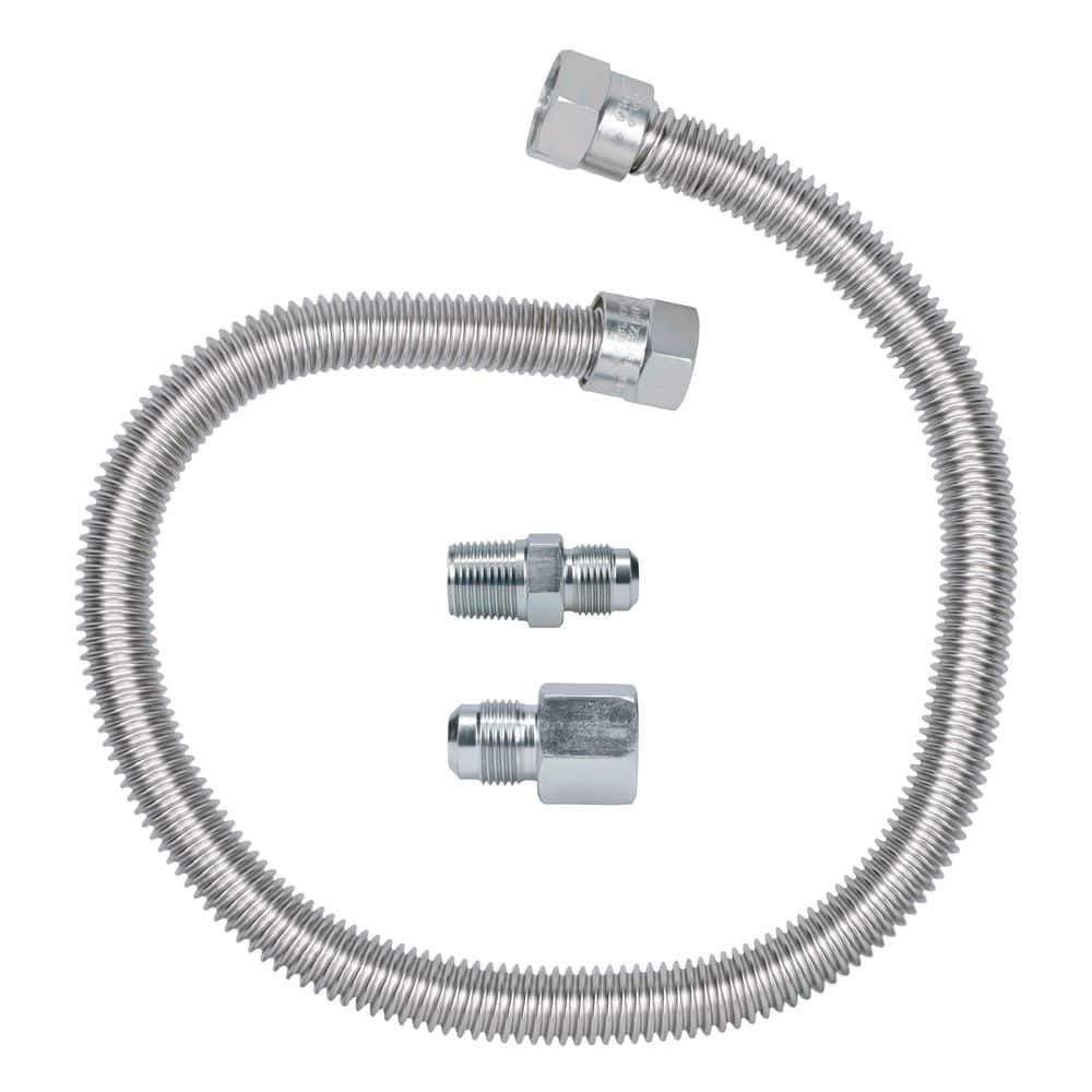 1/2 in. OD x 1/2 in. MIP x 1/2 in. FIP x 24 in. Stainless Steel Standard Gas Connector (85,000 BTU) price history on PriceWatchPro