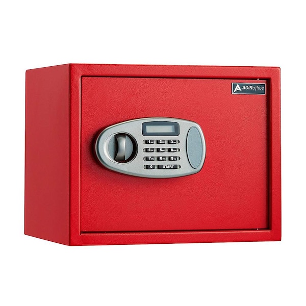 AdirOffice 1.25 cu. ft. Steel Security Safe with Digital Lock, Red