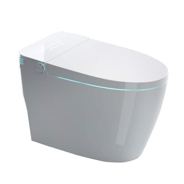 NB Elongated Bidet Toilet 1.28 GPF in White with Night light, LED Screen Display, Auto Flushing, Power-Off Flush