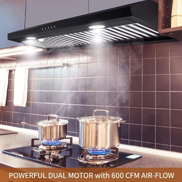 30 in. Ducted Under Cabinet Range Hood with 3-Way Venting Changeable LED  Powerful Suction in Stainless Steel