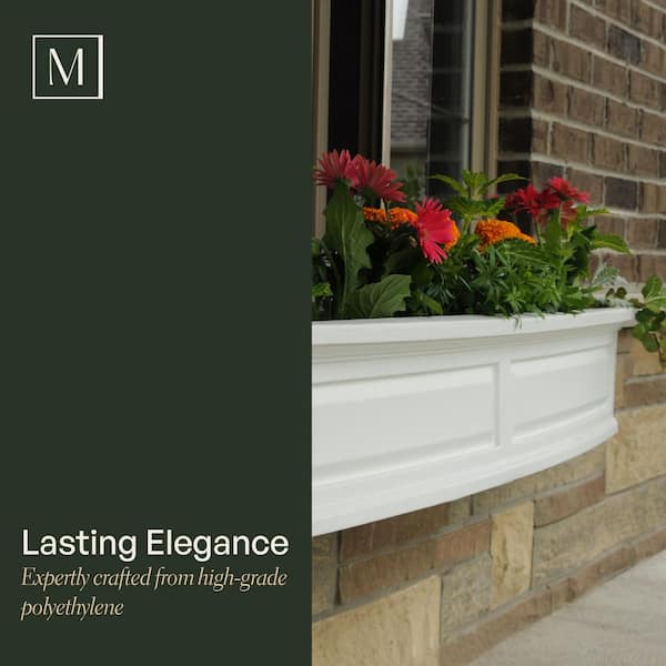 Mayne Nantucket 2ft Traditional Plastic Window Box in Graphite Gray