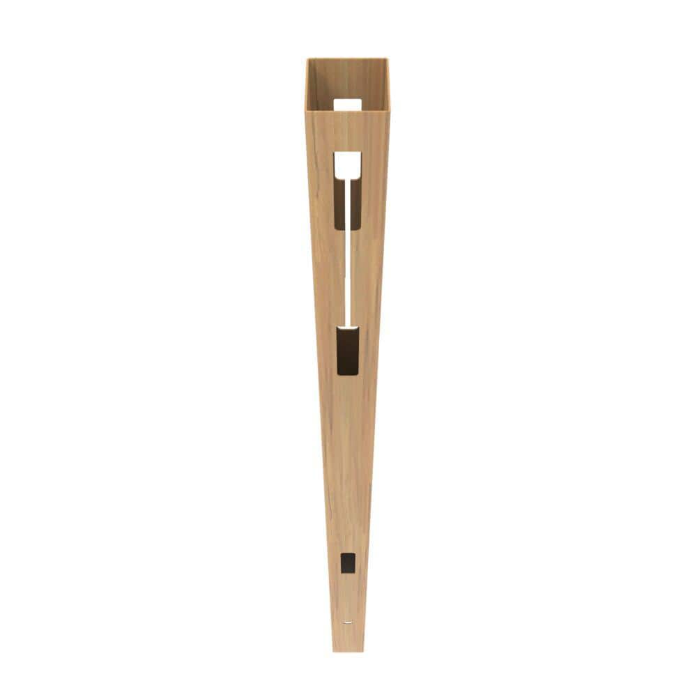 Cypress Woodgrain Vinyl Line Fence Post, 9-ft Height