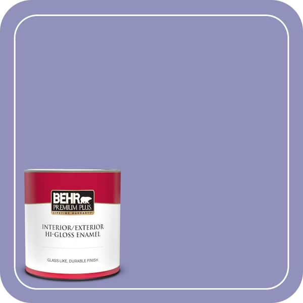BEHR PREMIUM PLUS 1 qt. #PPU16-05 Lily of the Nile Hi-Gloss Enamel Interior/Exterior Paint & Primer
