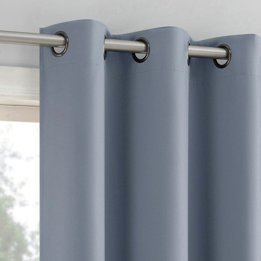 Sheridan Magnetic Closure Denim Blue Layered 40 in. W x 95 in. L Grommet 100% Blackout Curtain (Set of 2) price history on PriceWatchPro