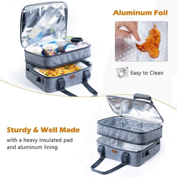 Lynzavix Insulated Double-Decker Carrier Set Gray Expandable