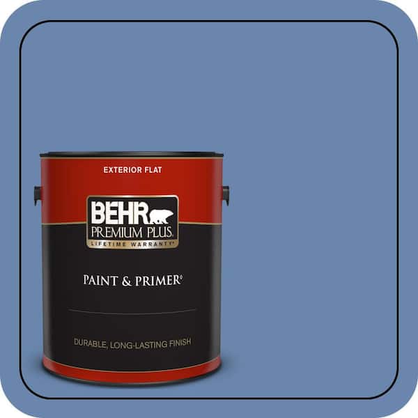 BEHR PREMIUM PLUS 1 gal. #M530-6 Charter Blue Flat Exterior Paint